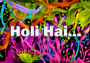 Colorful Traditional Holi splash background for festival of colors of India