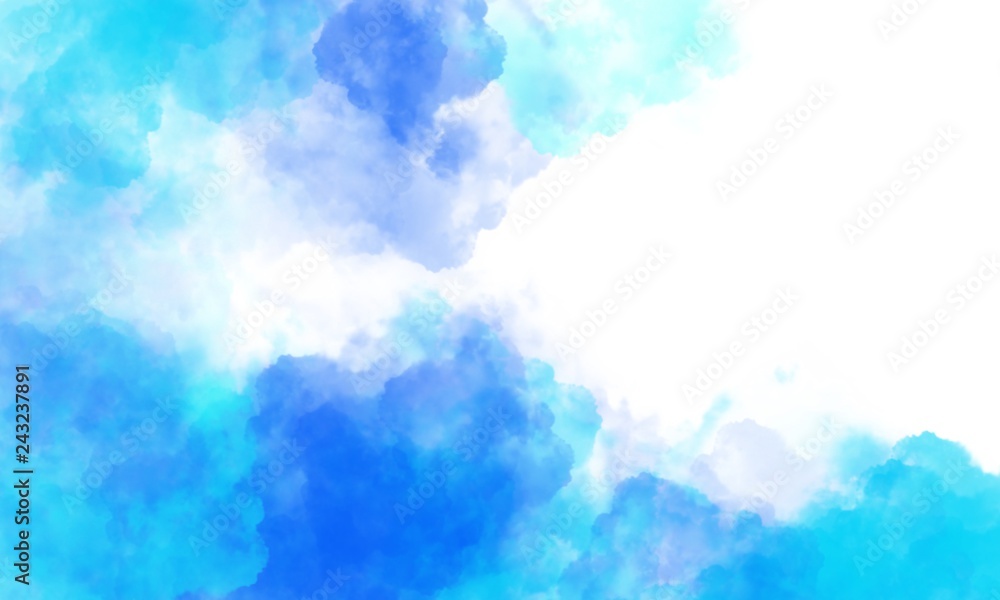 Wall mural abstract background with blue clouds and space for text