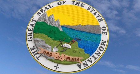 Montana State Seal Sculpted render