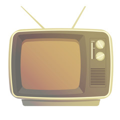 Old-fashioned or retro TV Vintage black and white television set Hipster style tv