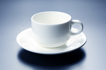 empty white Cup with saucer for coffee