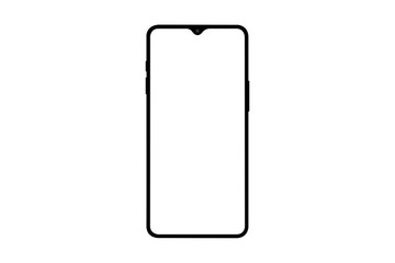 smartphone with small face camera and blank white screen. Realistic isolated illustration
