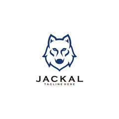 Modern minimalist wolf jackal logo icon vector