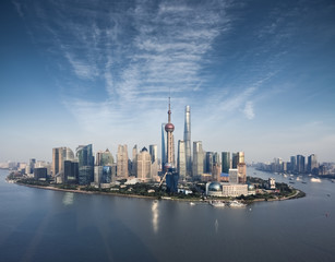 Fototapeta na wymiar aerial view of shanghai skyline