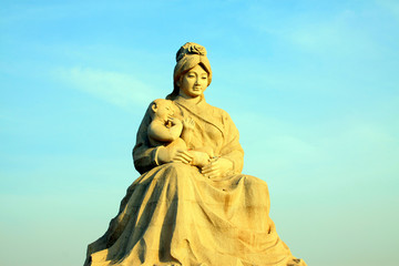 Fototapeta premium Mother river sculpture in Luanhe County, China