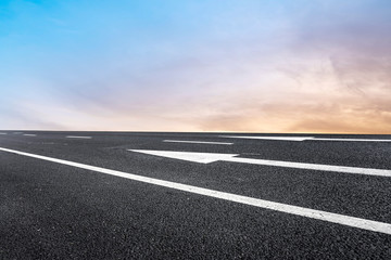 Air highway asphalt road and beautiful sky scenery