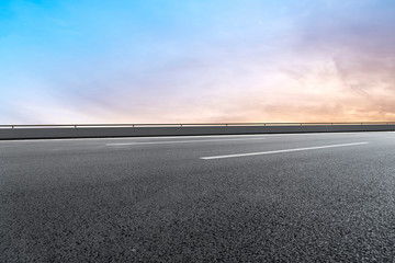 Air highway asphalt road and beautiful sky scenery