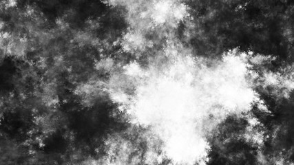 Abstract black and white surreal clouds. Expressive brush strokes. Fractal background. 3d rendering.