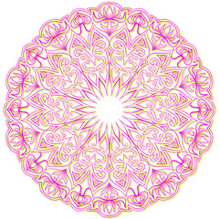 Mandala, pink and yellow ornament