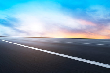 Naklejka premium Air highway asphalt road and beautiful sky scenery
