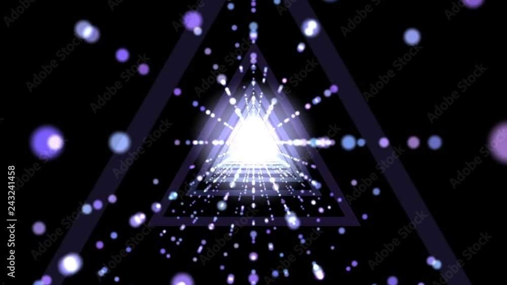 Poster colorful light perspective circle pattern design motion.triangel light with dots motion.