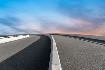 Naklejka premium Air highway asphalt road and beautiful sky scenery