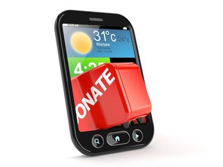 Donate box inside smartphone