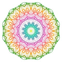 Rainbow color mandala. Decorative ethnic prnament. Vector illustration