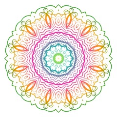 Rainbow color mandala. Decorative ethnic prnament. Vector illustration