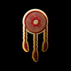 Dream catcher sign. Vector. Red icon with small black and limitl