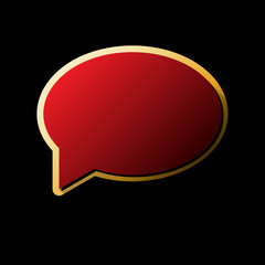 Speech bubble icon. Vector. Red icon with small black and limitl