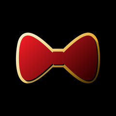 Fototapeta premium Bow Tie icon. Vector. Red icon with small black and limitless sh