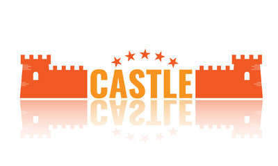 Authentic Castle tower symbol for logo or icon design. Vector illustration.