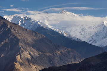 Nanga Parbat mountain massif above the cloud, ninth highest peak in the world in Himalayas mountain...