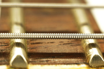 String in close-up on guitar neck