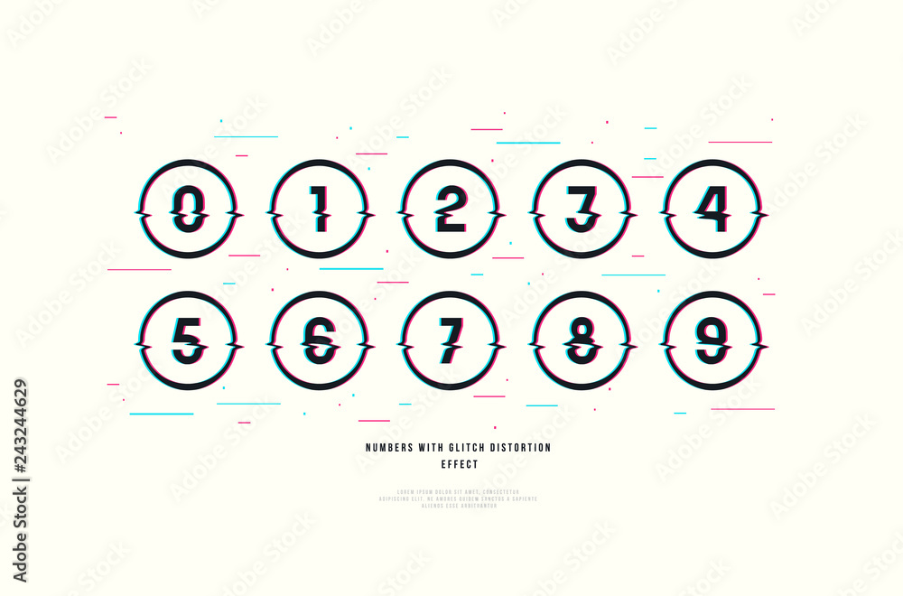 Poster stock vector decorative numbers in round frames