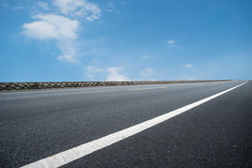 Air highway asphalt road and beautiful sky scenery