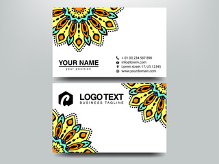Naklejka premium Business Cards. Vintage decorative elements. Ornamental floral business cards, oriental pattern, vector illustration. Islam, Arabic, Indian, turkish, pakistan, chinese, ottoman motifs.