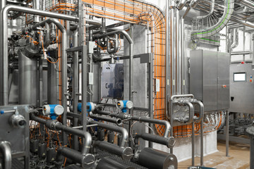 Cheese-making equipment of cheese factory background