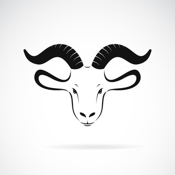 Vector of goat head design on a white background,  Animal farm. Easy editable layered vector illustration.