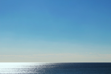 Sea horizontal line and clear sky