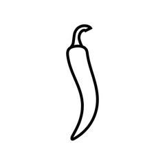 Hot cayenne long slim chili pepper icon. Graphic elements for your design
