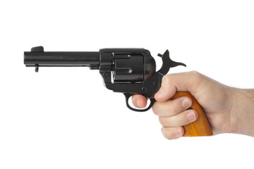 Hand with revolver