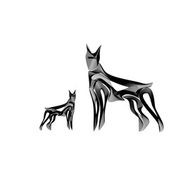 Doberman dog and puppy