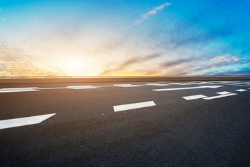 Fototapeta premium Air highway asphalt road and beautiful sky scenery