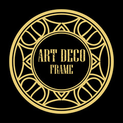 Vector art deco style circle frame. Art-deco decoration for text. Design element for boutique, restaurant, menu and logo template