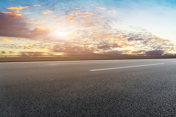 Air highway asphalt road and beautiful sky scenery