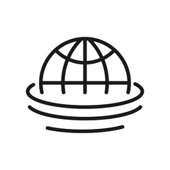 Fototapeta premium Globe - outline icon on white background. Editable stroke. Vector illustration