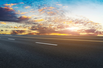 Air highway asphalt road and beautiful sky scenery