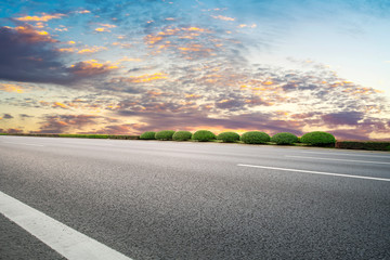 Air highway asphalt road and beautiful sky scenery