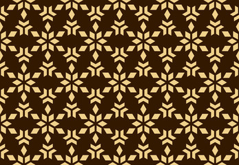 Abstract geometric pattern. A seamless vector background. Brown and gold ornament. Graphic modern pattern. Simple lattice graphic design