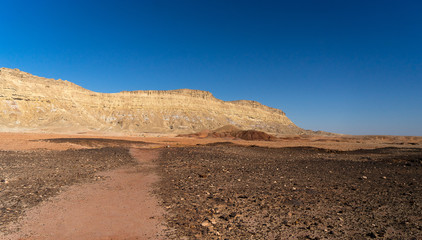 Hiking in Negev desert of Israel