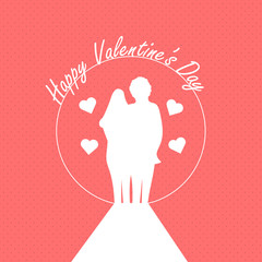 Valentine's day card with two lovers vector design