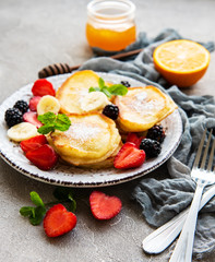 Delicious pancakes with berries