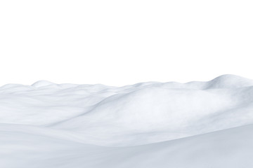 White snowy field isolated on white