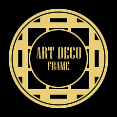Fototapeta na wymiar Vector art deco style circle frame. Art-deco decoration for text. Design element for boutique, restaurant, menu and logo template