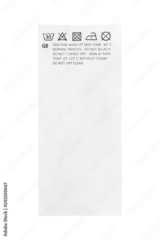 Wall mural clothes label isolated