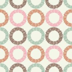 Polka dot seamless pattern. Drawn circles of strips. Geometric background. Can be used for wallpaper, textile, invitation card, web page background.