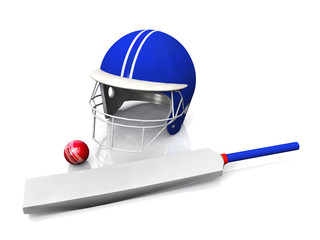 3D rendering of cricket gear.