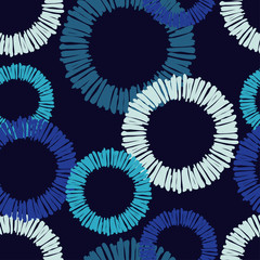 Polka dot seamless pattern. Drawn circles of strips. Geometric background. Can be used for wallpaper, textile, invitation card, web page background.